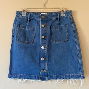 Denim button-up skirt